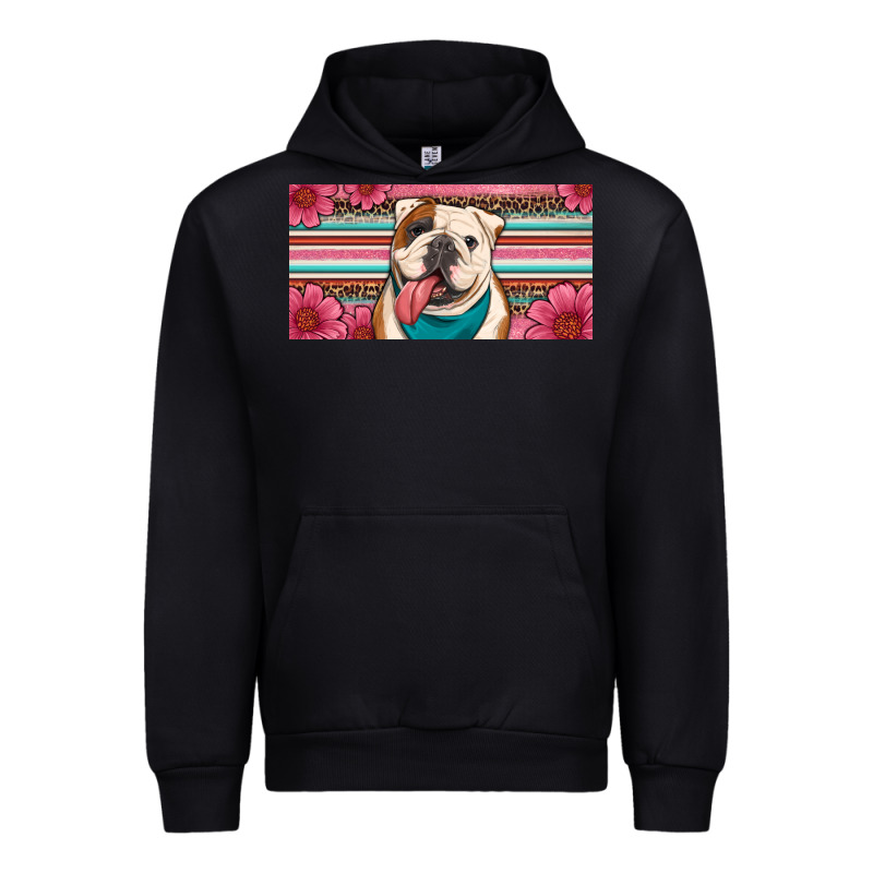 English Bulldog Floral License Plate Urban Hoodie by Artiststas | Teevron