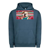 Pigment Midnight Navy english bulldog floral license plate Urban Hoodie - Artiststas