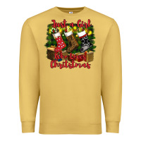 Antique Gold just a girl who loves christmas Premium Sweatshirt - RanaPortraitStore