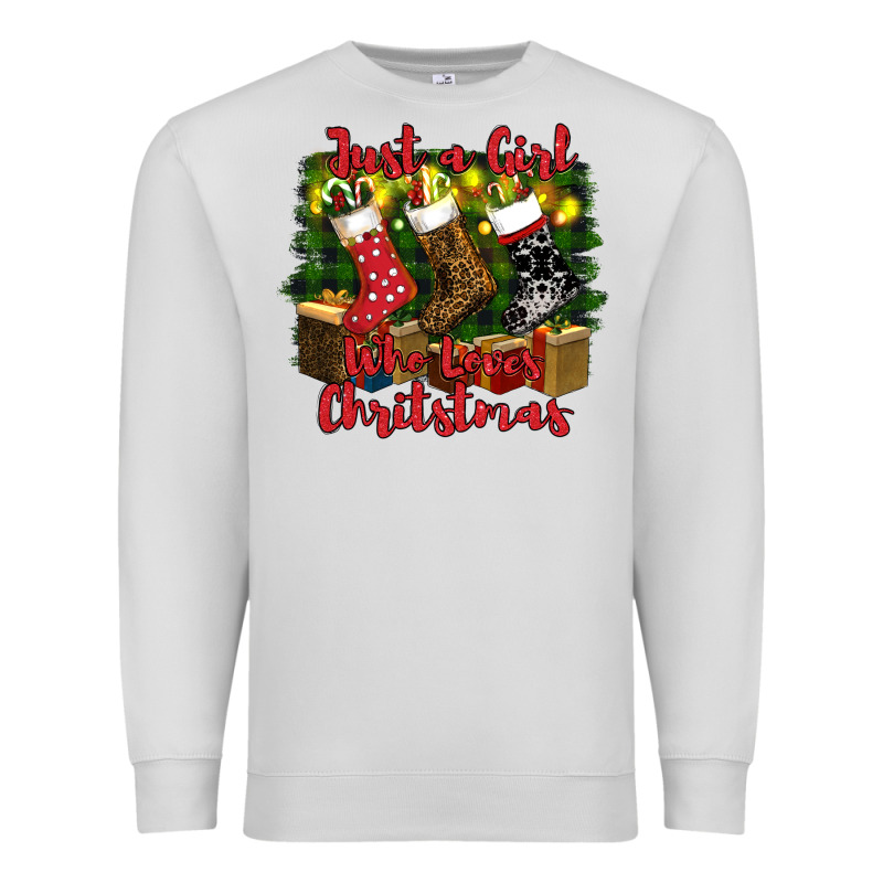 Just A Girl Who Loves Christmas Premium Sweatshirt by RanaPortraitStore | Teevron