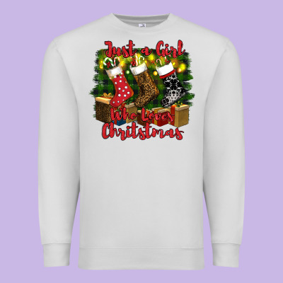 Just A Girl Who Loves Christmas Premium Sweatshirt Designed By Ranaportraitstore