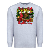 Heather Grey just a girl who loves christmas Premium Sweatshirt - RanaPortraitStore