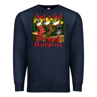 Navy just a girl who loves christmas Premium Sweatshirt - RanaPortraitStore