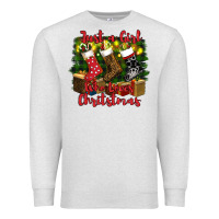 Oatmeal Heather just a girl who loves christmas Premium Sweatshirt - RanaPortraitStore