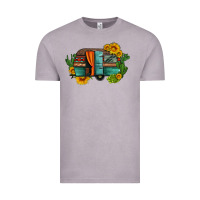 Vintage Zinc caravan sunflowers and cactus Vintage Tee - Artiststas