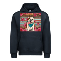 Navy british bulldog floral serape Urban Hoodie - Artiststas