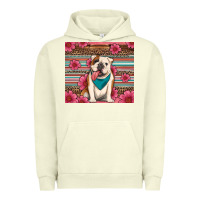 Pigment Pistachio british bulldog floral serape Urban Hoodie - Artiststas