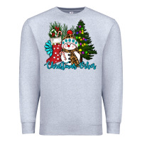 Heather Grey christmas vibes Premium Sweatshirt - RanaPortraitStore