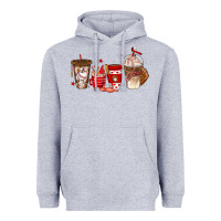 Heather Grey baseball coffee cups Heavyweight Hoodie - texasbilliewilder