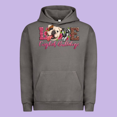 Love English Bulldogs Urban Hoodie Designed By Artiststas