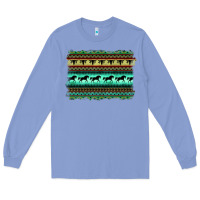Colony Blue turquoise aztec bullskull and horse Long Sleeve Tee - BarkalooDesign