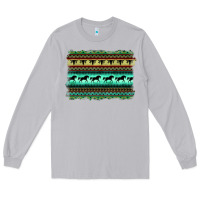Moon Dust turquoise aztec bullskull and horse Long Sleeve Tee - BarkalooDesign