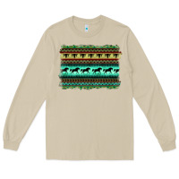 Mushroom turquoise aztec bullskull and horse Long Sleeve Tee - BarkalooDesign