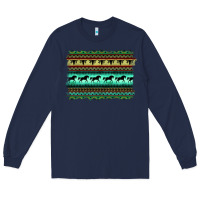 Navy turquoise aztec bullskull and horse Long Sleeve Tee - BarkalooDesign