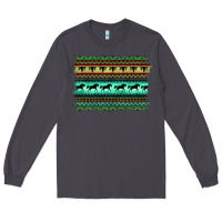 Smoke turquoise aztec bullskull and horse Long Sleeve Tee - BarkalooDesign