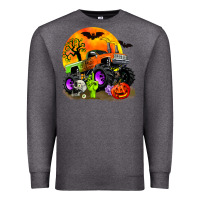 Charcoal Heather halloween monster truck Premium Sweatshirt - Zillion Design Studio