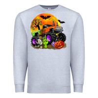 Heather Grey halloween monster truck Premium Sweatshirt - Zillion Design Studio