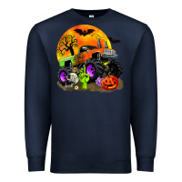 Navy halloween monster truck Premium Sweatshirt - Zillion Design Studio