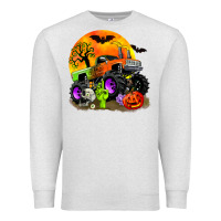 Oatmeal Heather halloween monster truck Premium Sweatshirt - Zillion Design Studio