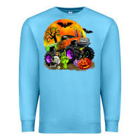 Ocean Blue halloween monster truck Premium Sweatshirt - Zillion Design Studio