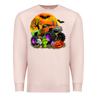 Pale Pink halloween monster truck Premium Sweatshirt - Zillion Design Studio