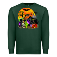 Sports Green halloween monster truck Premium Sweatshirt - Zillion Design Studio