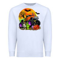 White halloween monster truck Premium Sweatshirt - Zillion Design Studio
