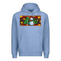 Colony Blue christmas tree with snowman Premium Hoodie - AdoDesignShop