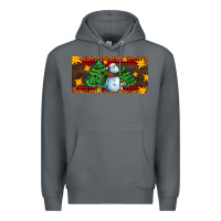 Rock christmas tree with snowman Premium Hoodie - AdoDesignShop