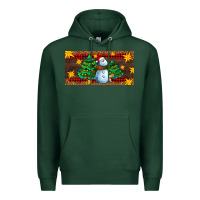 Sports Green christmas tree with snowman Premium Hoodie - AdoDesignShop