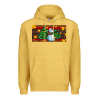 Antique Gold christmas tree with snowman Premium Hoodie - AdoDesignShop