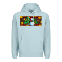 Blue Mist christmas tree with snowman Premium Hoodie - AdoDesignShop