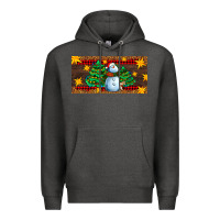 Charcoal Heather christmas tree with snowman Premium Hoodie - AdoDesignShop
