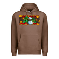 Chestnut christmas tree with snowman Premium Hoodie - AdoDesignShop