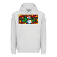 Dove Grey christmas tree with snowman Premium Hoodie - AdoDesignShop