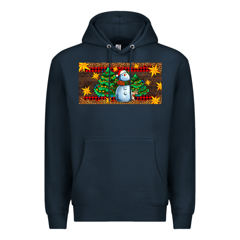 Christmas Tree With Snowman Premium Hoodie by AdoDesignShop | Teevron