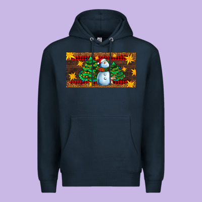 Christmas Tree With Snowman Premium Hoodie Designed By Adodesignshop