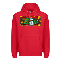 Red christmas tree with snowman Premium Hoodie - AdoDesignShop