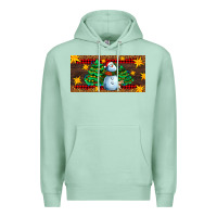 Seafoam christmas tree with snowman Premium Hoodie - AdoDesignShop