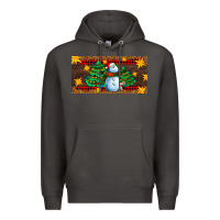 Smoke christmas tree with snowman Premium Hoodie - AdoDesignShop