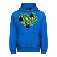 Cobalt lucky heart shaped clover Urban Hoodie - AdoDesignShop