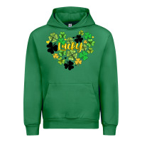 Emerald lucky heart shaped clover Urban Hoodie - AdoDesignShop