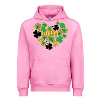 Fuchsia Pink lucky heart shaped clover Urban Hoodie - AdoDesignShop