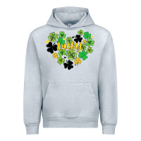 Heather Grey lucky heart shaped clover Urban Hoodie - AdoDesignShop