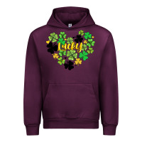 Mauve Wine lucky heart shaped clover Urban Hoodie - AdoDesignShop