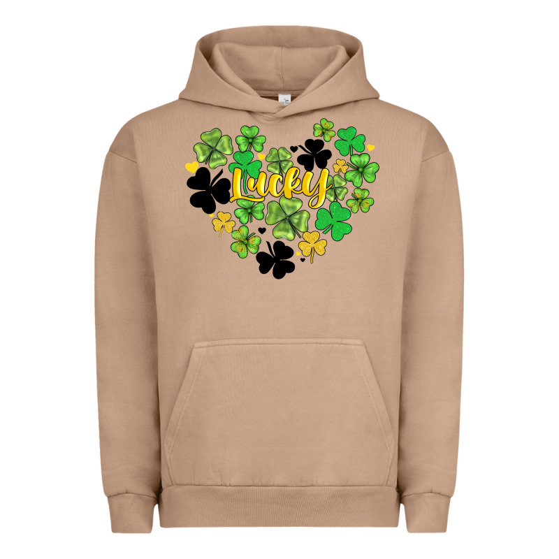 Lucky Heart Shaped Clover Urban Hoodie by AdoDesignShop | Teevron