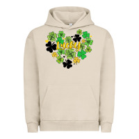 Pigment French Oak lucky heart shaped clover Urban Hoodie - AdoDesignShop