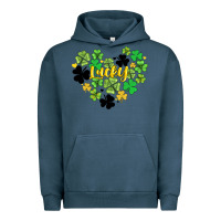 Pigment Midnight Navy lucky heart shaped clover Urban Hoodie - AdoDesignShop
