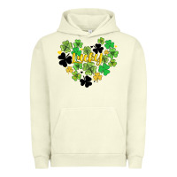 Pigment Pistachio lucky heart shaped clover Urban Hoodie - AdoDesignShop