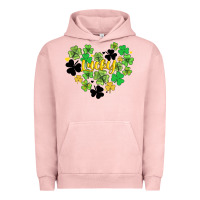 Pigment Salmon lucky heart shaped clover Urban Hoodie - AdoDesignShop